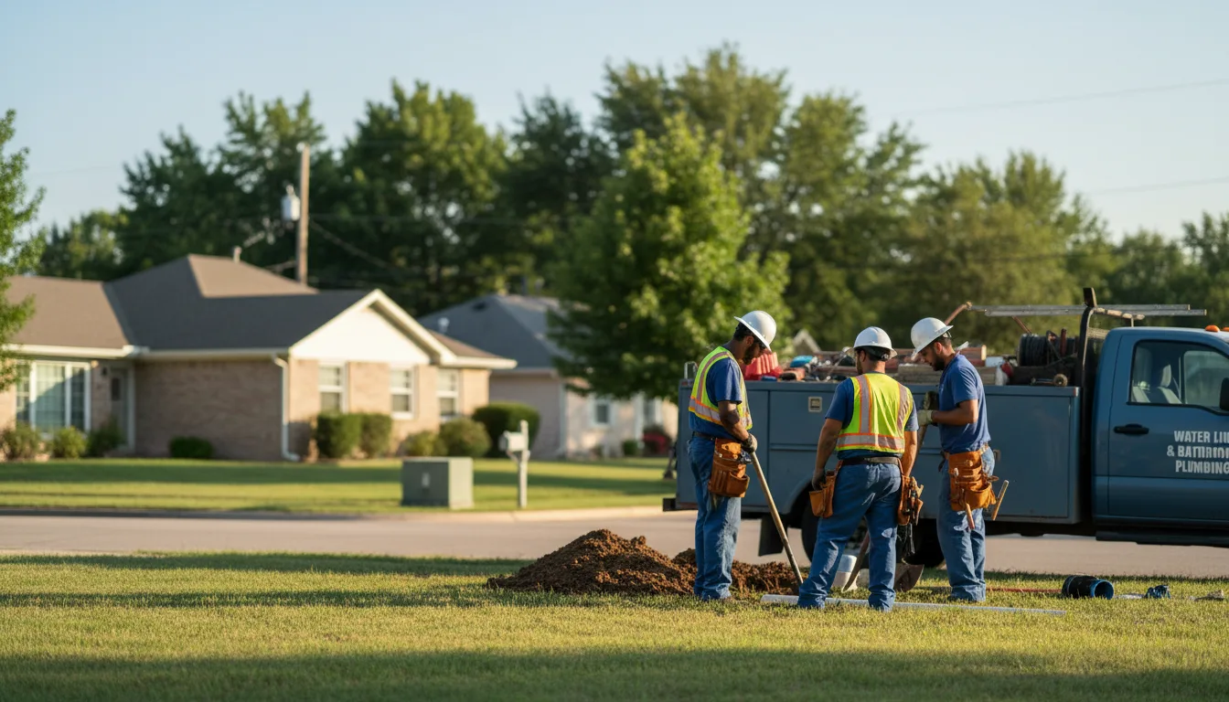 Residential water line and bathroom plumbing service in Hines, OR